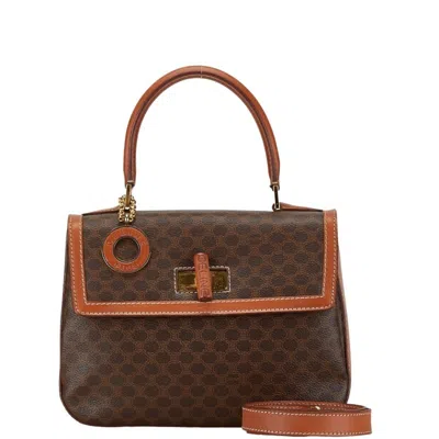 Pre-owned Celine Macadam Canvas Handbag () In Brown
