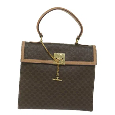 Pre-owned Celine Macadam Canvas Handbag () In Brown
