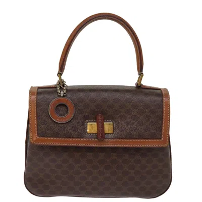 Pre-owned Celine Macadam Canvas Handbag () In Brown