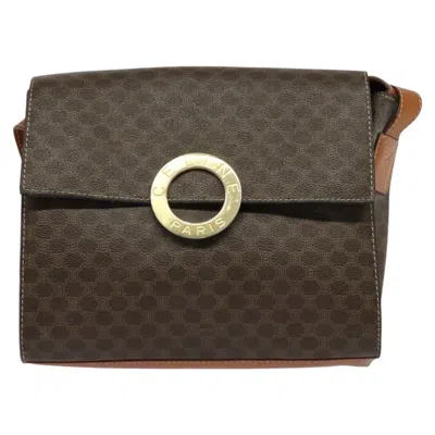 Pre-owned Celine Macadam Canvas Shoulder Bag () In Brown