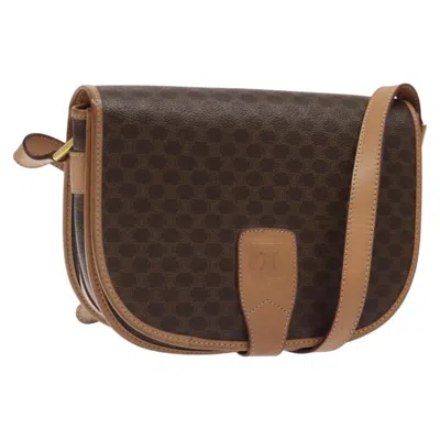 Pre-owned Celine Macadam Canvas Shoulder Bag () In Brown