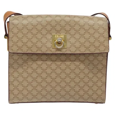 Pre-owned Celine Macadam Canvas Shoulder Bag () In Sand