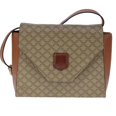 Pre-owned Celine Macadam Canvas Shoulder Bag () In Beige