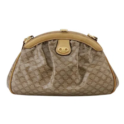 Pre-owned Celine Macadam Canvas Shoulder Bag () In Beige
