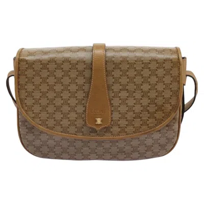 Pre-owned Celine Macadam Canvas Shoulder Bag () In Beige