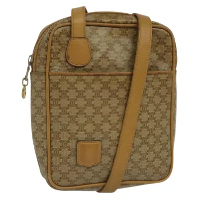 Pre-owned Celine Macadam Canvas Shoulder Bag () In Beige
