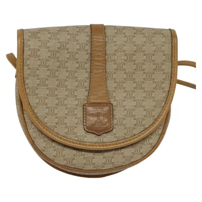 Pre-owned Celine Macadam Canvas Shoulder Bag () In Beige