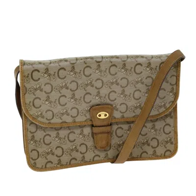 Pre-owned Celine Macadam Canvas Shoulder Bag () In Beige