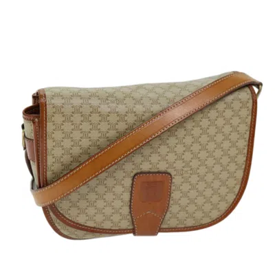 Pre-owned Celine Macadam Canvas Shoulder Bag () In Beige