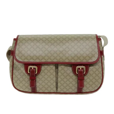 Pre-owned Celine Macadam Canvas Shoulder Bag () In Beige