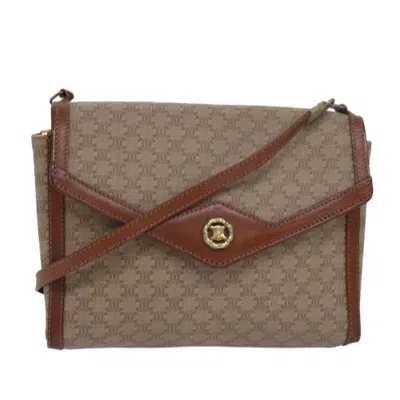 Pre-owned Celine Macadam Canvas Shoulder Bag () In Beige