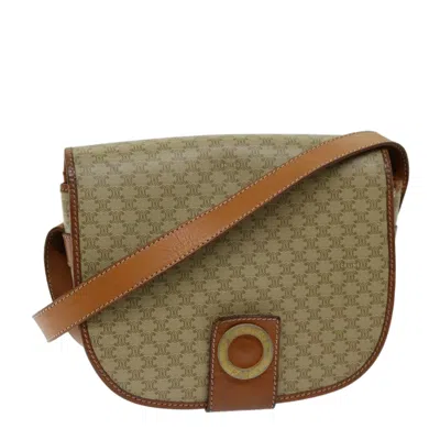 Pre-owned Celine Macadam Canvas Shoulder Bag () In Beige