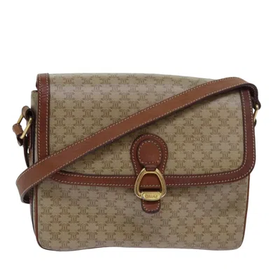 Pre-owned Celine Macadam Canvas Shoulder Bag () In Beige