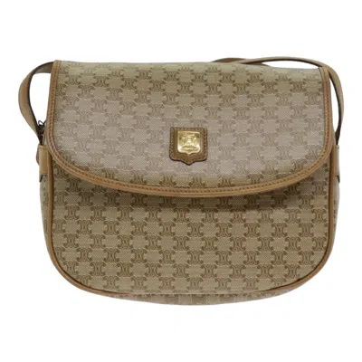Pre-owned Celine Macadam Canvas Shoulder Bag () In Beige