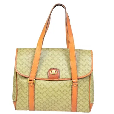 Pre-owned Celine Macadam Canvas Shoulder Bag () In Beige