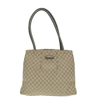 Pre-owned Celine Macadam Canvas Shoulder Bag () In Beige