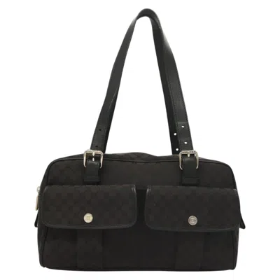 Pre-owned Celine Macadam Canvas Shoulder Bag () In Black
