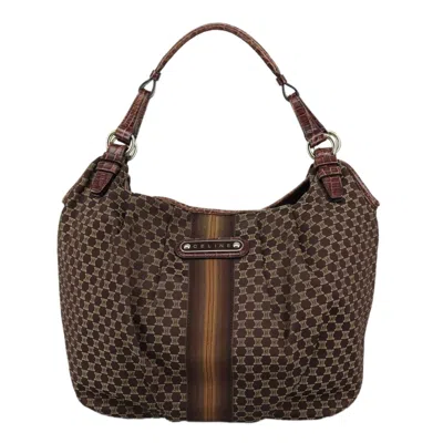 Pre-owned Celine Macadam Canvas Shoulder Bag () In Brown