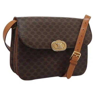 Pre-owned Celine Macadam Canvas Shoulder Bag () In Brown
