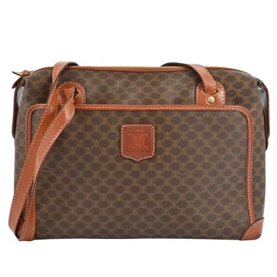 Pre-owned Celine Macadam Canvas Shoulder Bag () In Brown