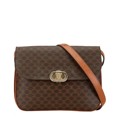 Pre-owned Celine Macadam Canvas Shoulder Bag () In Brown