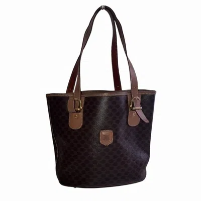 Pre-owned Celine Macadam Canvas Shoulder Bag () In Brown