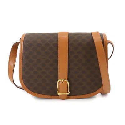 Pre-owned Celine Macadam Canvas Shoulder Bag () In Brown