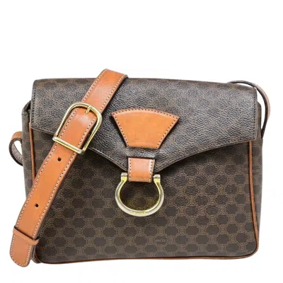 Pre-owned Celine Macadam Canvas Shoulder Bag () In Brown