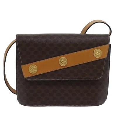 Pre-owned Celine Macadam Canvas Shoulder Bag () In Brown