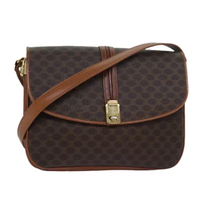 Pre-owned Celine Macadam Canvas Shoulder Bag () In Brown