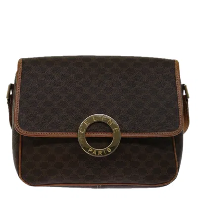 Pre-owned Celine Macadam Canvas Shoulder Bag () In Brown