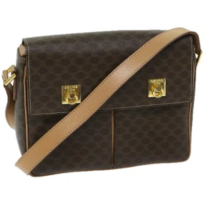 Pre-owned Celine Macadam Canvas Shoulder Bag () In Brown