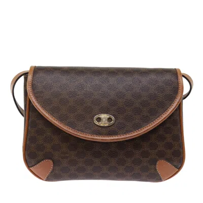 Pre-owned Celine Céline Macadam Brown Canvas Shoulder Bag ()
