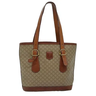 Pre-owned Celine Macadam Canvas Tote Bag () In Beige