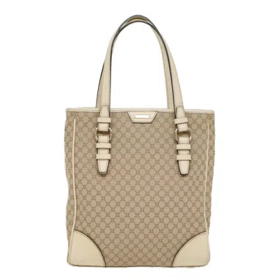 Pre-owned Celine Macadam Canvas Tote Bag () In Beige
