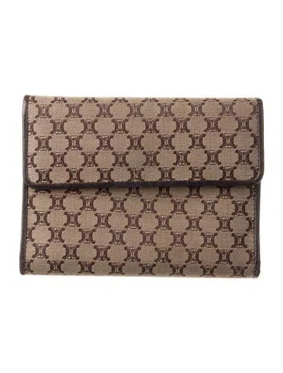 Pre-owned Celine Macadam Canvas Wallet In Neutral