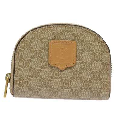 Pre-owned Celine Macadam Canvas Wallet () In Beige