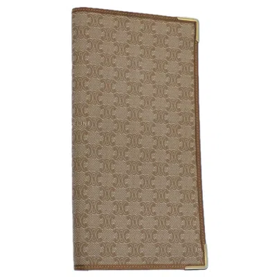 Pre-owned Celine Macadam Canvas Wallet () In Beige