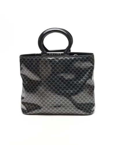 Celine Céline Macadam Circle Tote Bag In Black