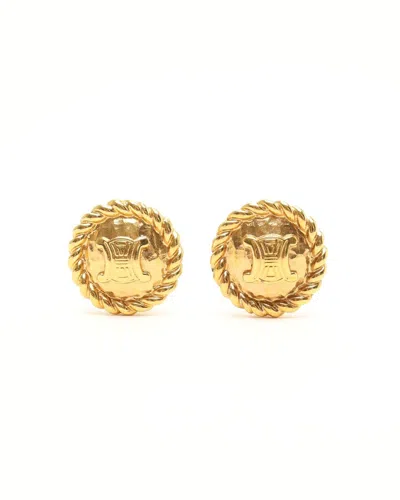 Celine Céline Macadam Clip-on Earrings In Gold