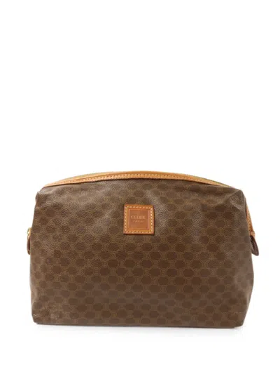 Pre-owned Celine Macadam Clutch Bag In Brown