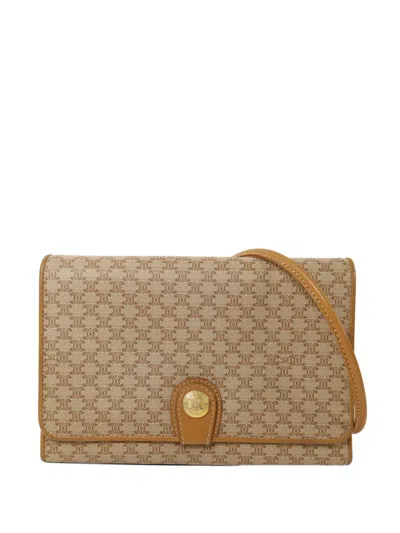 Pre-owned Celine Macadam Clutch Bag In Neutral