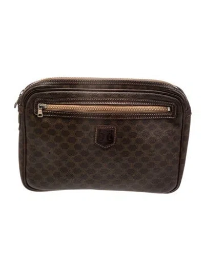 Pre-owned Celine Macadam Clutch In Brown