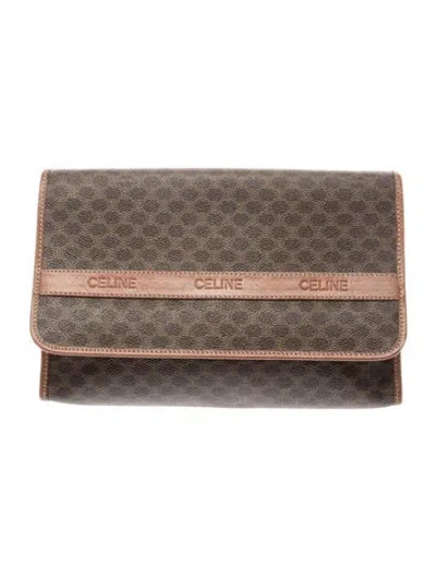 Pre-owned Celine Macadam Clutch In Brown