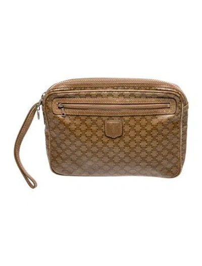 Pre-owned Celine Macadam Clutch In Brown