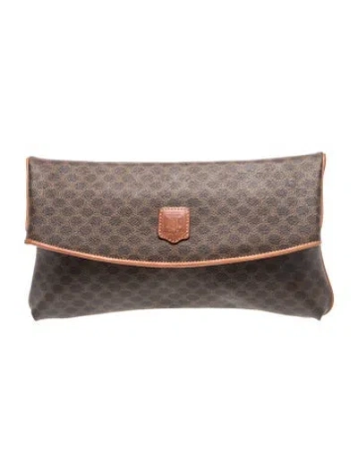 Pre-owned Celine Macadam Clutch In Brown