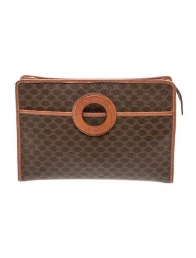 Pre-owned Celine Macadam Clutch In Brown