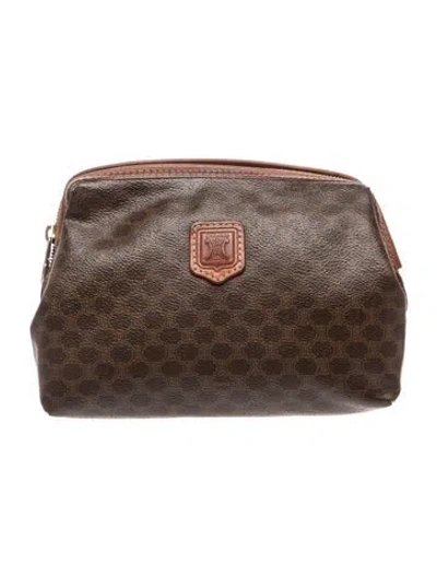 Pre-owned Celine Macadam Clutch In Brown