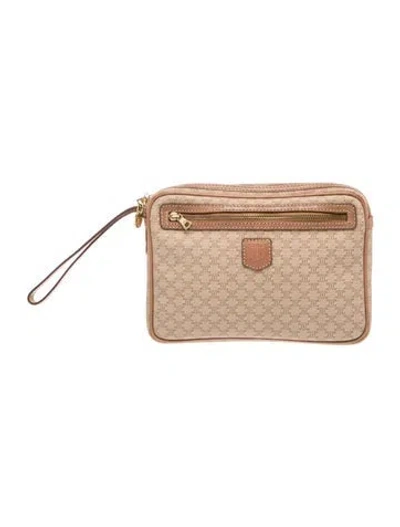 Pre-owned Celine Macadam Clutch In Neutral