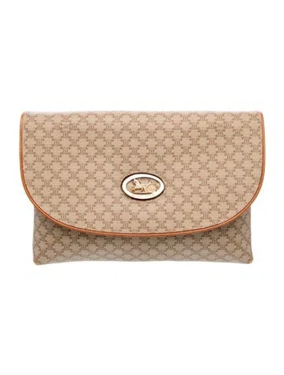 Pre-owned Celine Macadam Clutch Vintage In Neutral